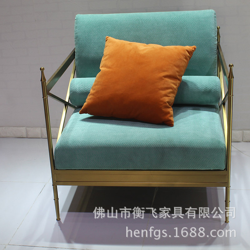 简约创意现代家具休闲不锈钢客厅时尚布艺小户型单人座懒人沙发