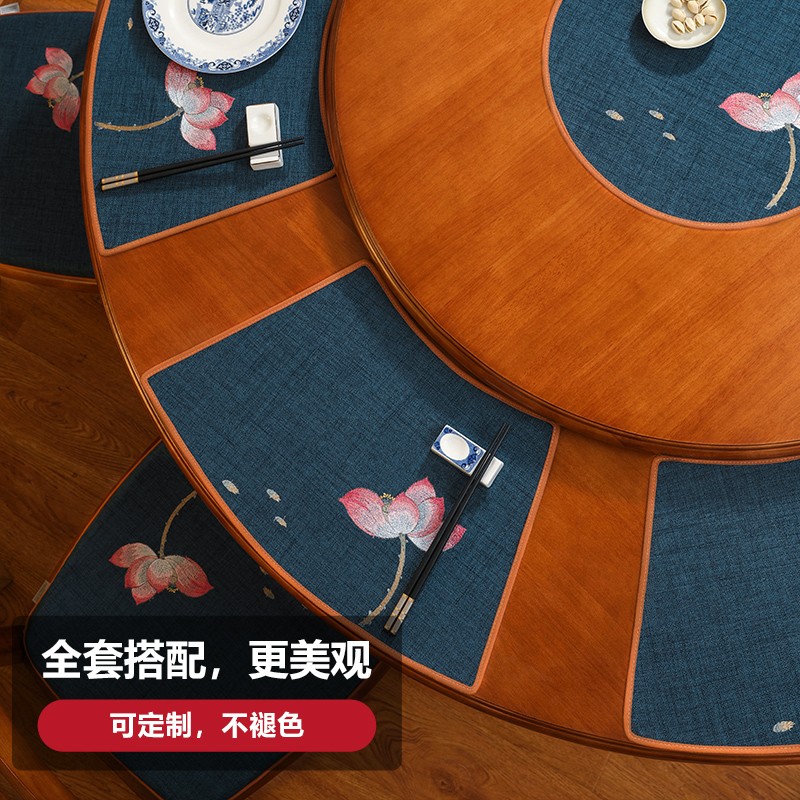 现代中式扇形圆桌餐垫防烫餐桌隔热垫菜垫家用盘垫碗垫餐具垫定制