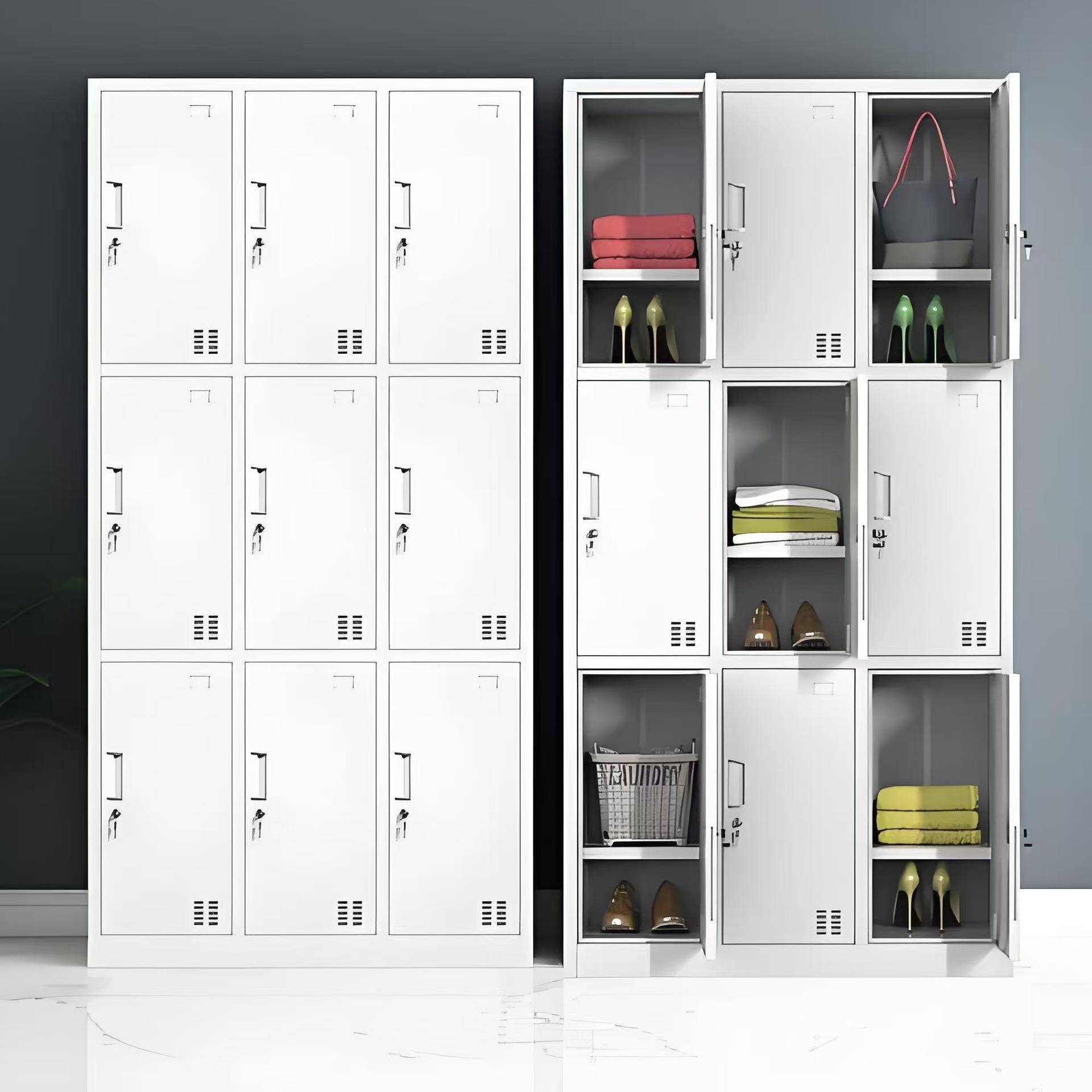 九门更衣柜车间储物柜9门员工宿舍更衣柜学生换衣柜