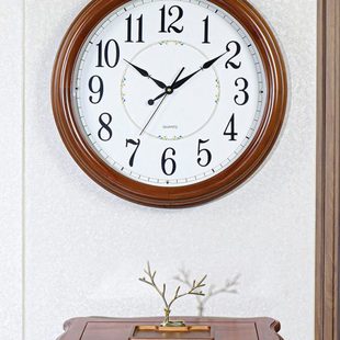 汉时挂钟钟表客厅家用实木轻奢静音大挂表丽声机芯壁挂挂钟HW180