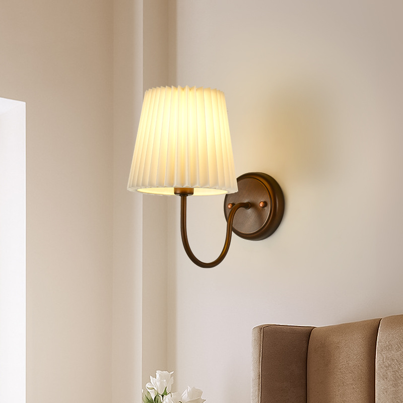 复古壁灯美式卧室床头壁灯镜前灯过道走廊法式单头客厅乡村灯具
