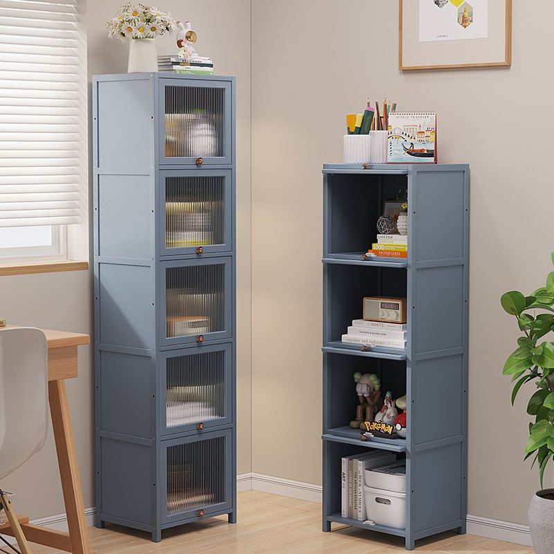 简约现代书柜带门防尘书架自由组合学生储物柜落地式立柜转角书橱