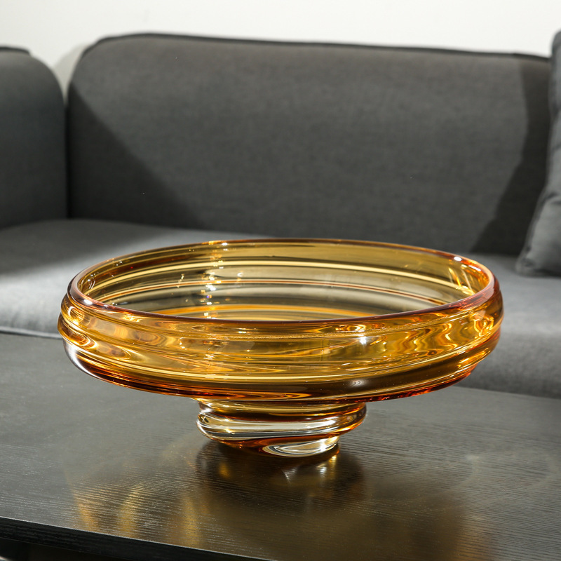 北欧简约玻璃水果盘时尚桌面装饰现代家居样板间软装摆件现货批发