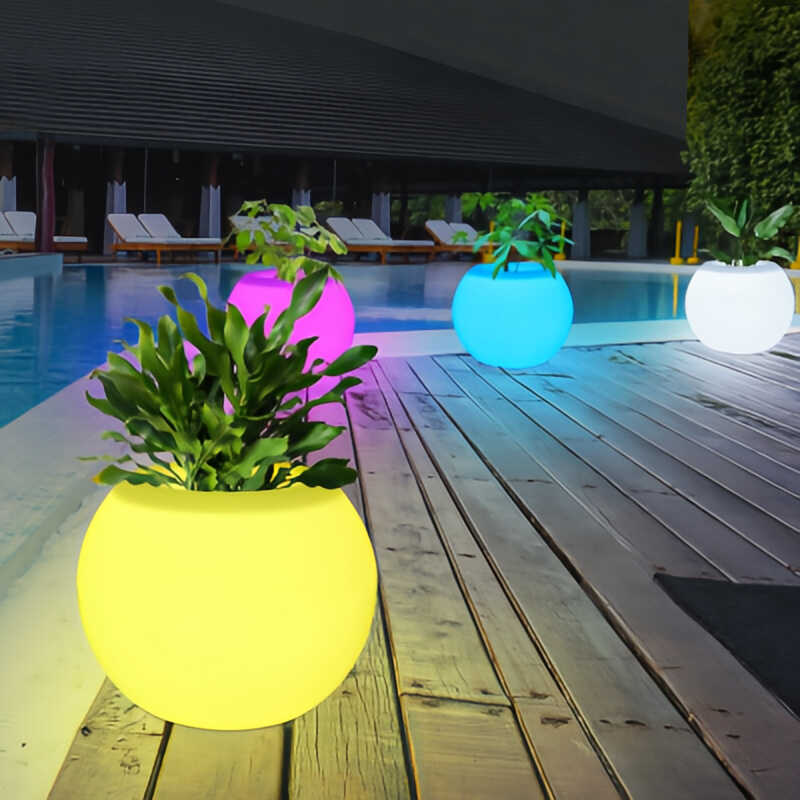 户外发光花盆灯草坪灯太阳能防水别墅花园庭院装饰阳台花架氛围灯