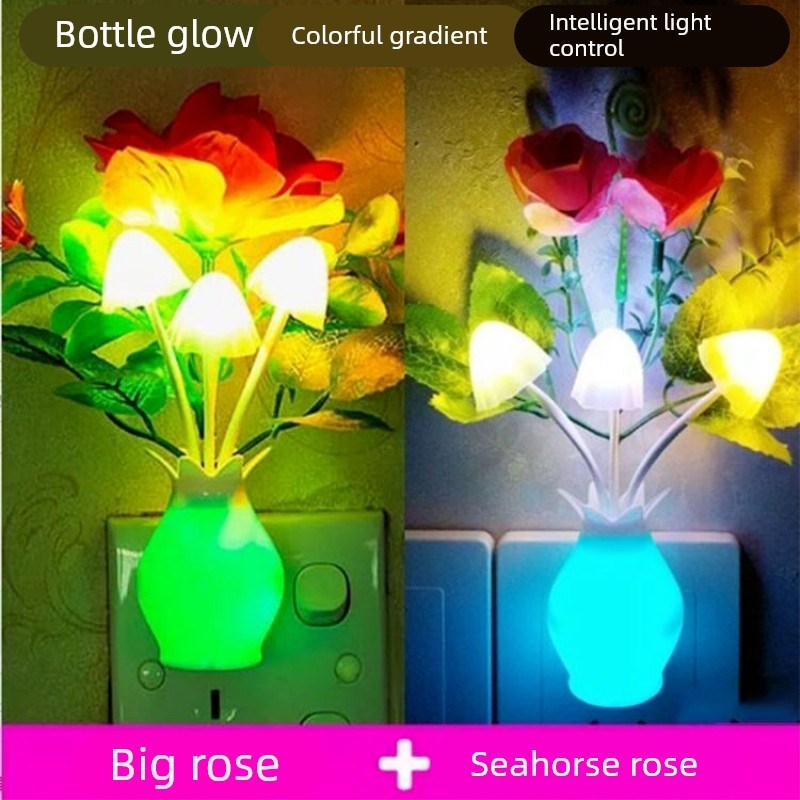 光控小夜灯LED插座开关灯插电节能灯感应灯婴儿喂奶灯卧室床头灯