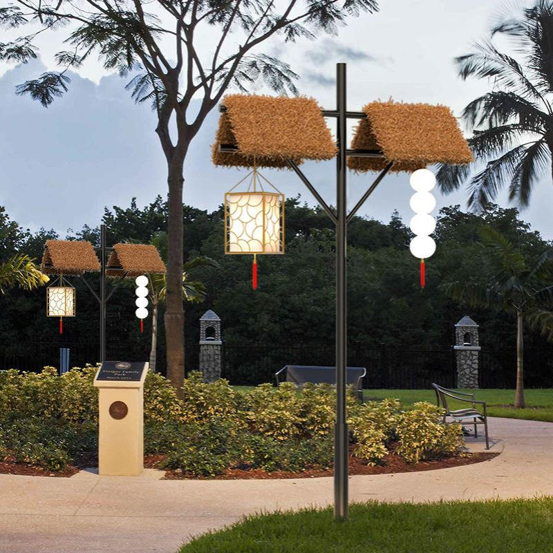 户外茅草屋灯高杆灯太阳能景观灯民宿景区景点公园路灯文旅装饰灯