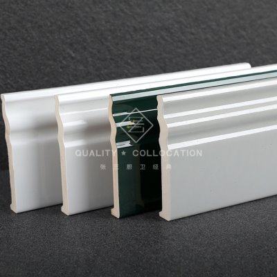 简约白色踢脚线客厅卧室书房瓷砖地板墙角线槽转角地脚线收边条