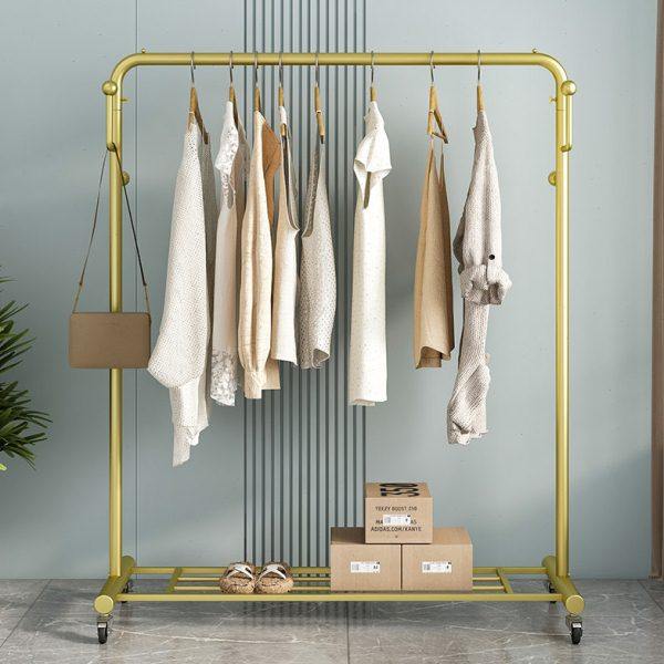 轻奢衣架置地卧室挂衣家用网红阳台晒晾衣杆卧室多功能收纳架带轮,收纳整理,置地/升降晾晒衣架,淘宝优惠券,粉丝福利购,淘宝优惠卷