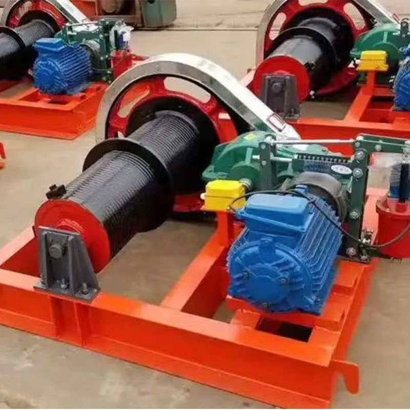 一字型卷扬机 3T钢丝绳卷扬机 自动刹车电磁启闭机油压制动卷扬机