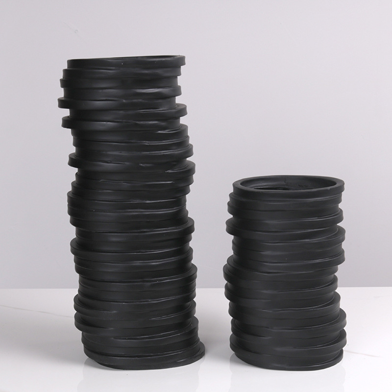 现代简约错位圆环层叠花器花瓶样板间摆件酒店民宿售楼处软装饰品