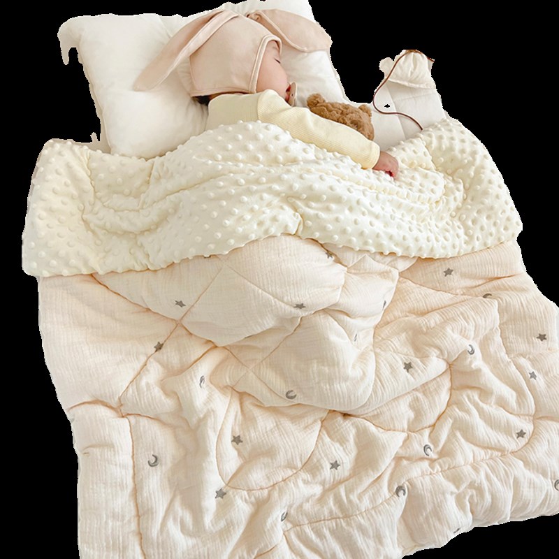 新生婴儿春秋g盖毯儿童凉被幼儿园小被子秋冬棉被安抚豆豆绒毛毯
