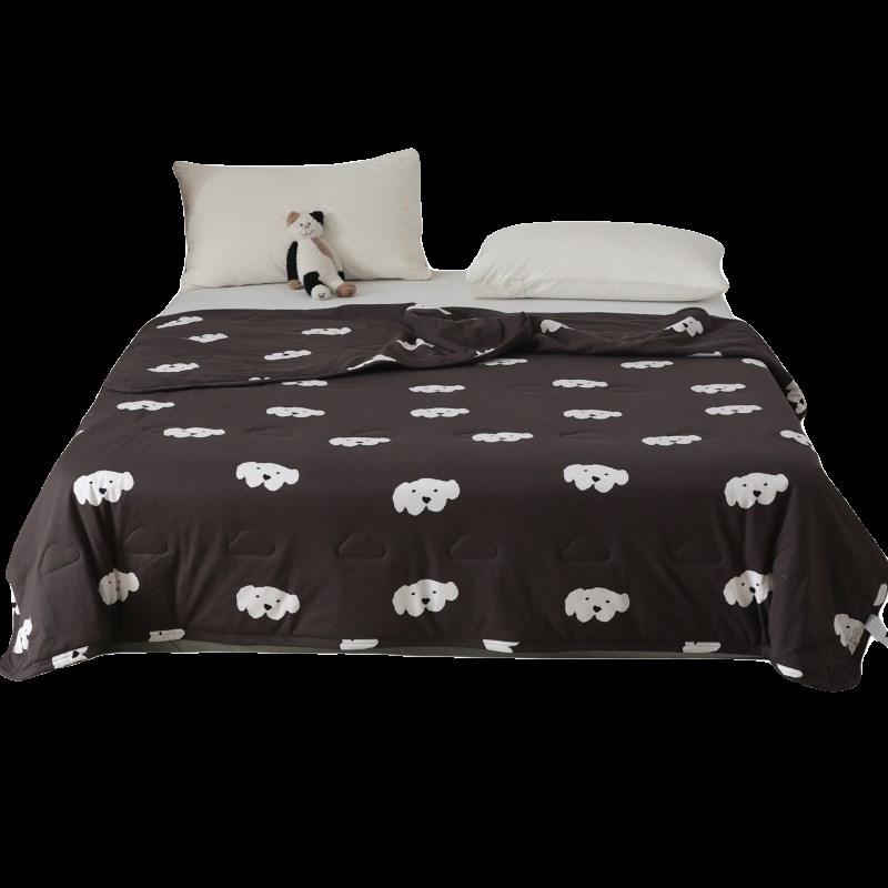 A类全棉卡通针织棉夏被天竺棉空调被可机洗夏U凉被超软双人被