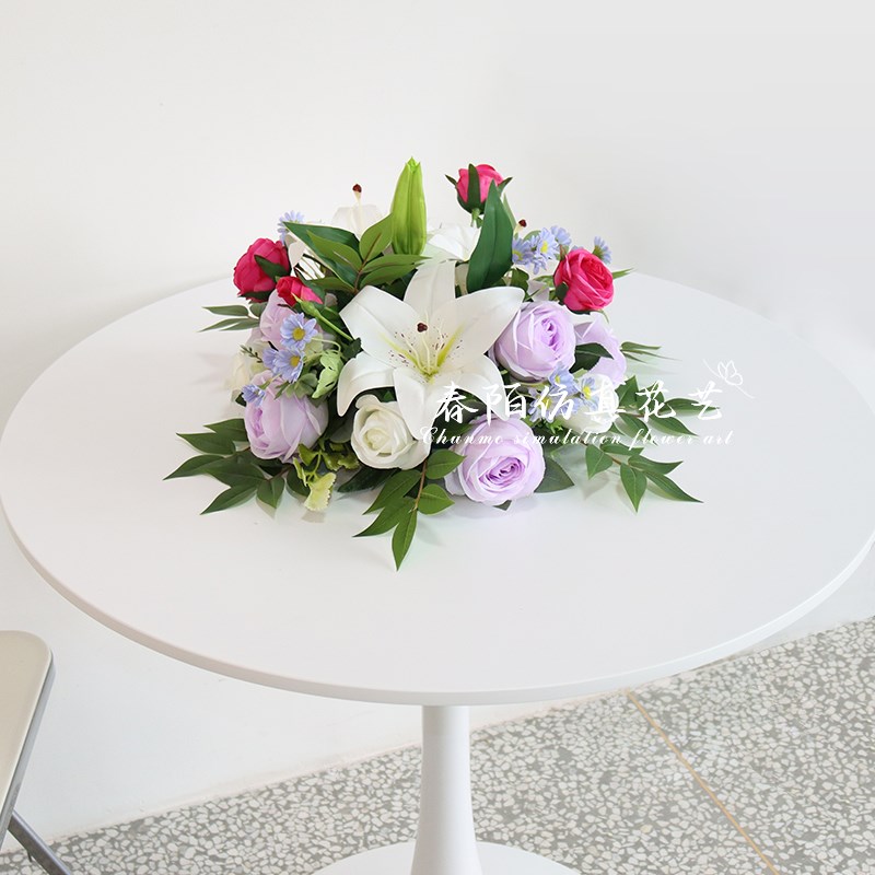 冰箱上面摆花立式圆柱空调装饰花艺餐桌花花仿真T花客厅茶几桌摆