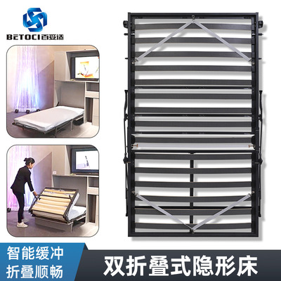 隐藏壁床一体收纳折叠床翻转床双折床五金 隐形床折叠床五金配件