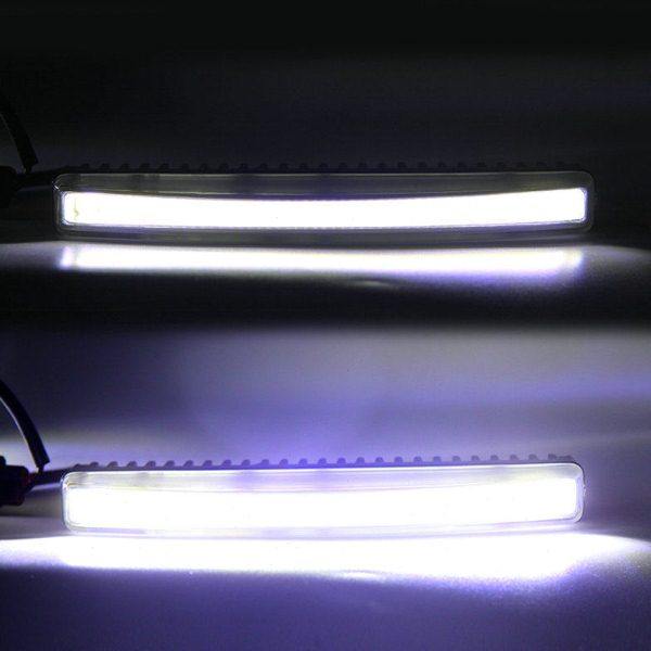 通用车型COB加装日行灯高亮度中网装饰灯汽车白天日间行车灯改装