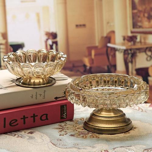 欧式水晶玻璃烟灰缸创意个性潮流美式奢华大号客厅茶几家用摆件