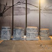 仿石墩暗八仙柱石凳石墩子圆形庭院户外门口柱墩仿古家用门墩石鼓