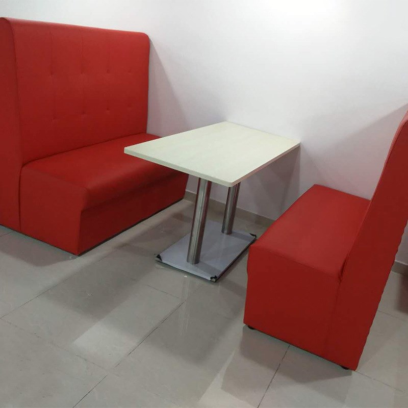 四人位分a体靠背餐桌 人造石台面独立凳分体卡座成套餐厅餐桌椅