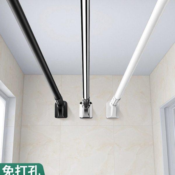 申伸缩杆一根杆子窗帘晾衣架固定墙上不打孔窗帘杆可调节卧室华庚,收纳整理,衣叉,淘宝优惠券,粉丝福利购,淘宝优惠卷
