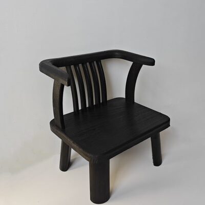 实木小椅子靠背椅家用喝茶矮椅中式禅意茶几凳椅阳台庭院原木圈椅