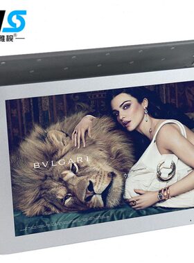 厂家27寸黑色车载广告机、12-24V、AV/USB/VGA/HDMI车载显示器