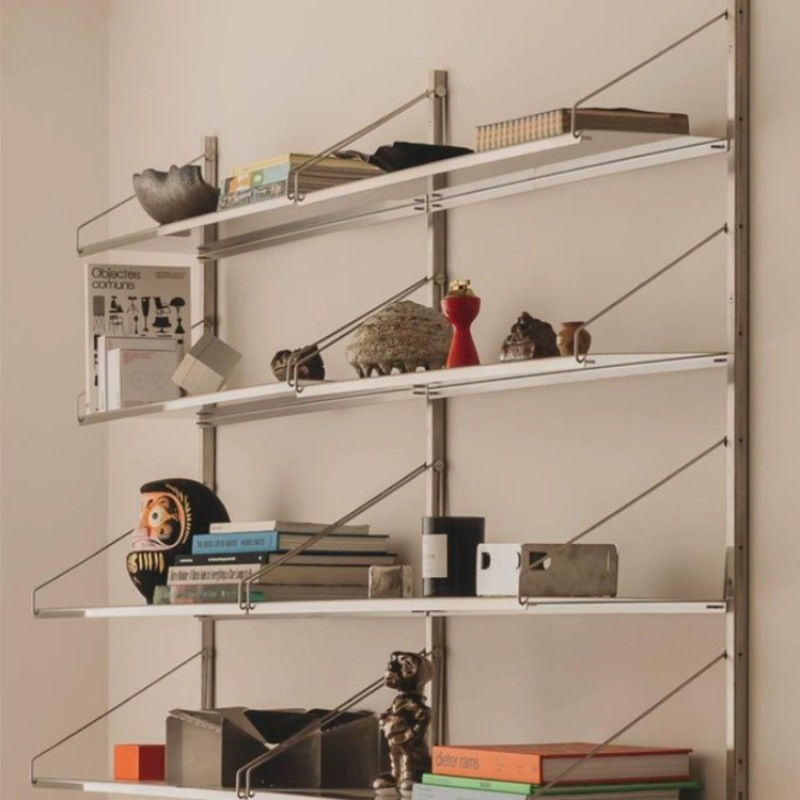 高质感置物架隔板简约书架客厅卧室摆件装饰架靠墙多层展示花架子