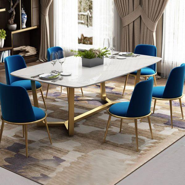 轻奢大理石餐桌椅组合 后现代简约小户型铁艺长方形家用吃饭桌,住宅家具,大理石餐桌,淘宝优惠券,粉丝福利购,淘宝优惠卷