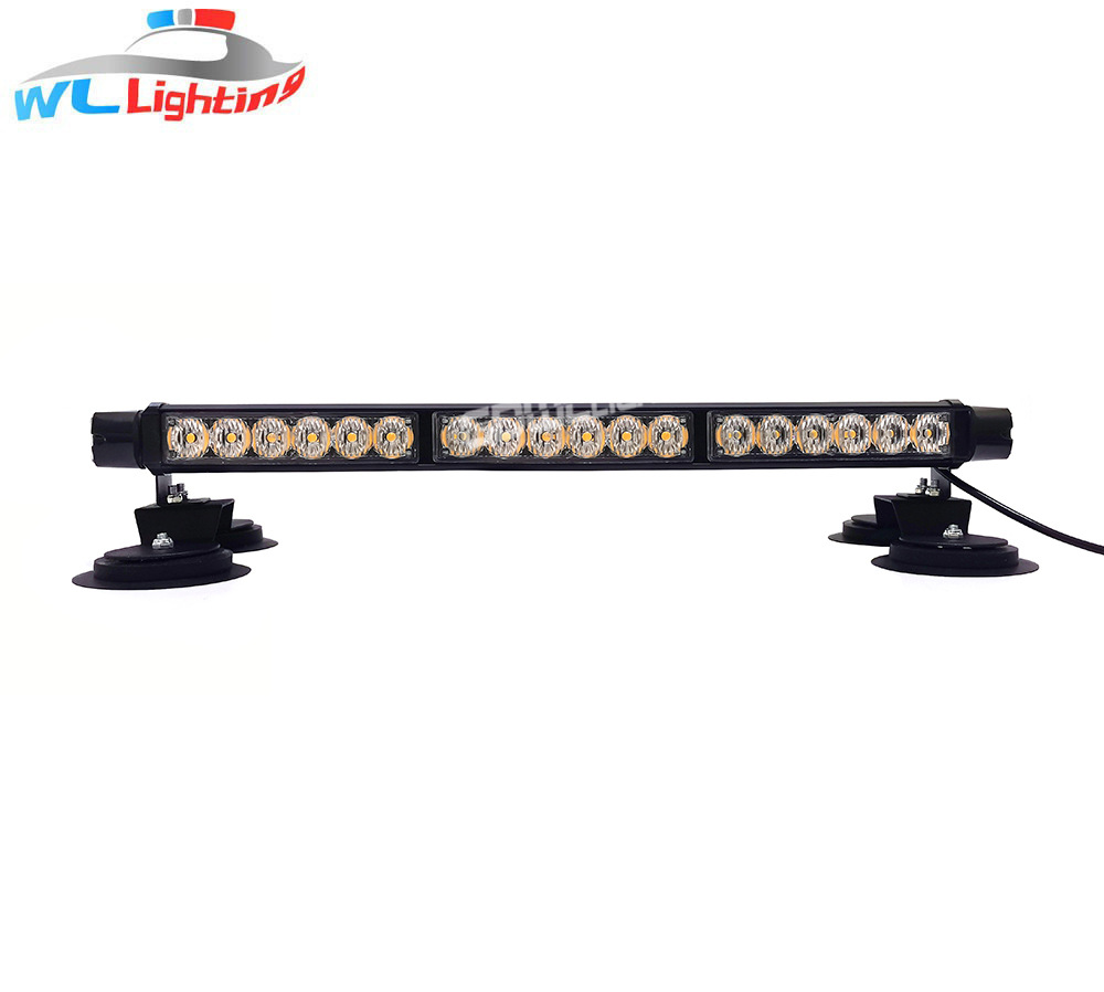 42LED汽车爆闪杠灯琥珀色频闪警示灯LED爆闪车顶开道灯磁铁吸顶灯