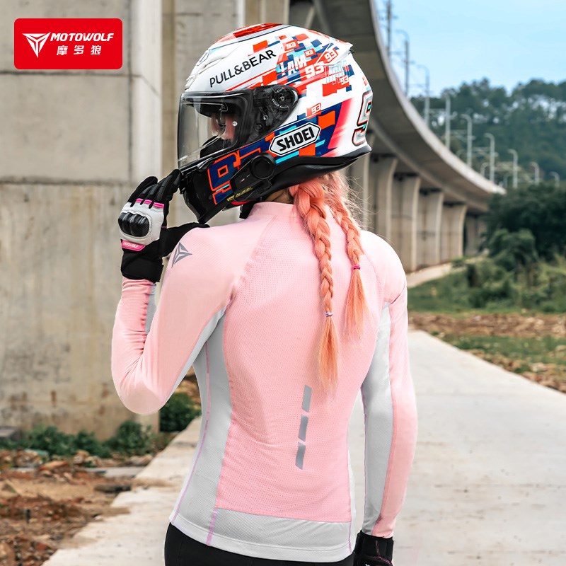 摩多狼摩b托车护甲衣四季骑行服网眼透气速干机车服赛车服防摔女