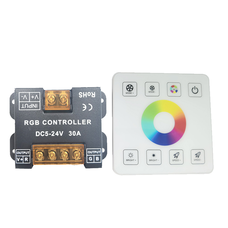 30A无线RF86面板全触摸调光开关5050RGB七彩灯带LED控制器低压12V