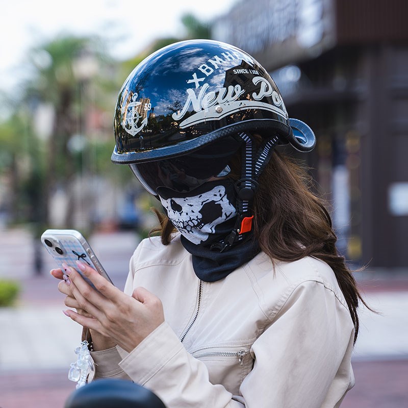 摩托车头盔复古巡航机车半盔男女春秋踏板骑行电R动车冬季安全瓢