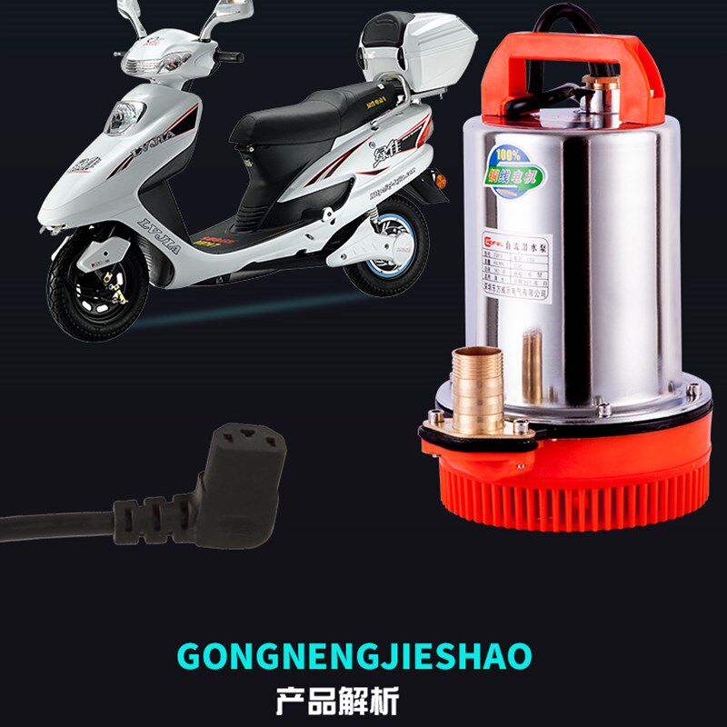 高扬程12V24V48V60V直流潜水泵电瓶电动车水泵船用水泵家用抽水机