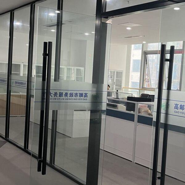 办公室钢化玻璃铝合金中空百叶窗屏风单双层磨砂隔音墙装修高隔断
