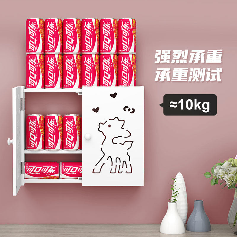 理由器收纳盒壁挂墙上放wifi无线猫机顶盒收纳柜电线插线板遮挡柜