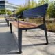 公园椅户外长椅防腐木座椅不锈钢室外小区实木休息塑木靠背长椅