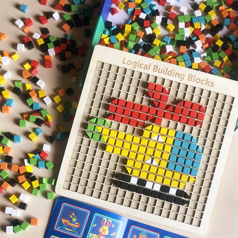 儿童蘑菇钉玩具拼插板积木宝宝早教益智力幼儿园智力开发创意拼图