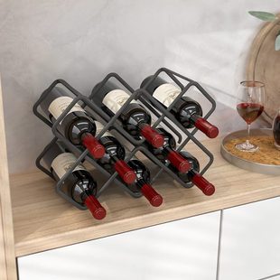 红酒架摆件斜放酒瓶架托家用葡萄酒展示架子轻奢高档放酒格置物架