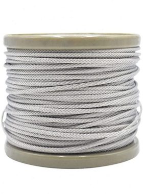 万尊304不锈钢包塑涂塑钢丝绳6mm*10m白色透明包胶