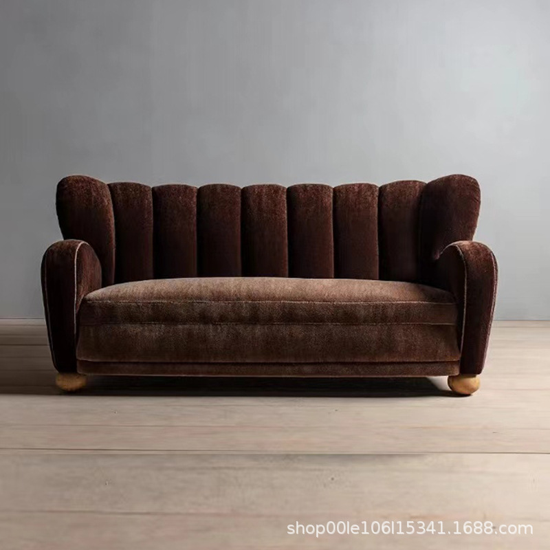 美法式复中古软包布艺双三人餐客厅酒店样板房设计师家具创意沙发