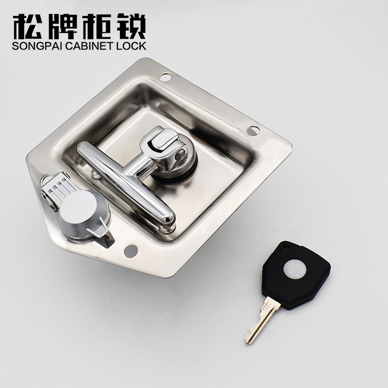 松牌柜锁MS858不锈钢配电箱设备机械柜锁半挂拖车面板锁汽车门锁