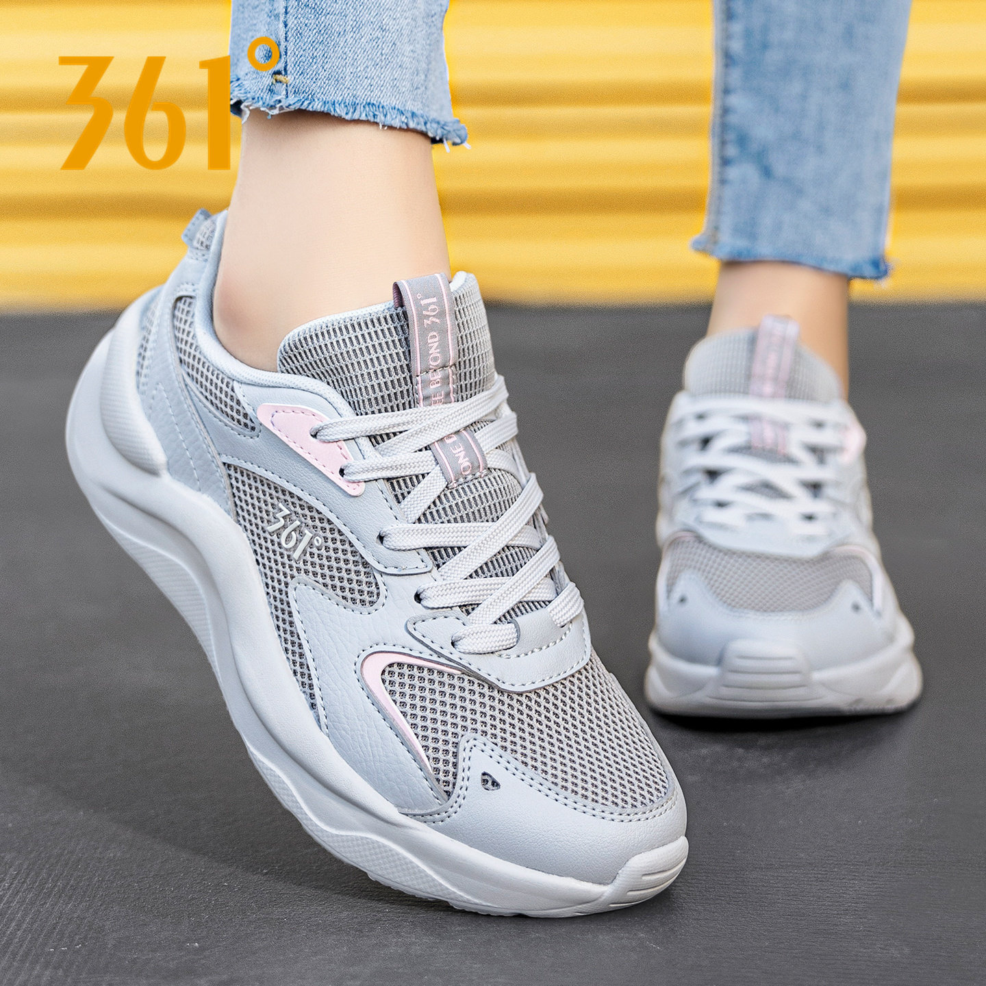 361度官方正品女鞋运动鞋新款网面轻便休闲鞋361软底透气跑步鞋女