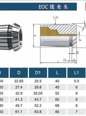 OZ16B筒夹  OZ16A筒夹 EOC16A筒夹 EOC16B筒夹EOC铣夹头DIN6388