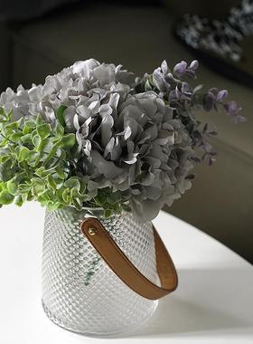 桌面仿真花 餐厅花器摆件 提手花瓶 创意花艺装饰品 写真拍摄道具