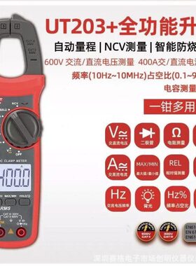 优利德UT201+202+202A203+204+205E205A206A智能交直流数字钳形表