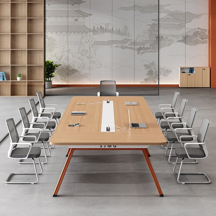会议桌长桌简约现代洽谈工业风办公桌办公家具小型会议室桌椅组合