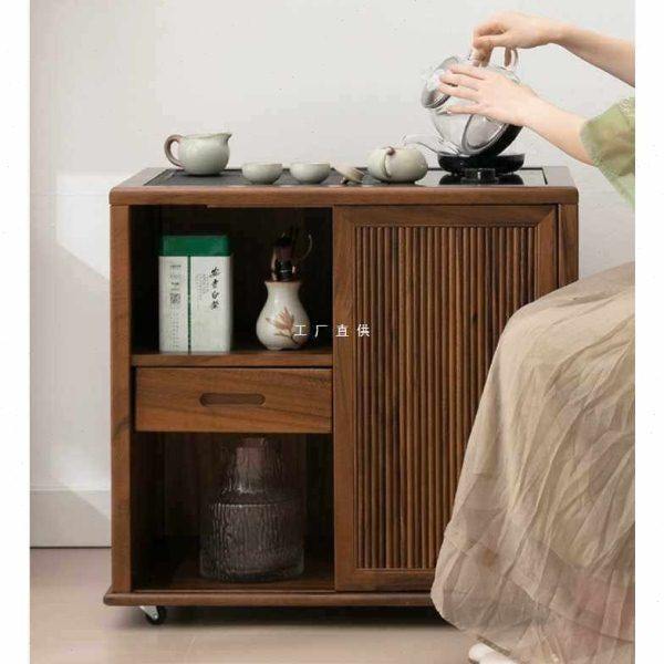 ft胡桃木移动泡茶台公室茶几客厅烧水壶一体实木茶水柜轻奢煮茶,商业/办公家具,茶台/茶桌,淘宝优惠券,粉丝福利购,淘宝优惠卷