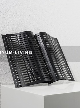 本与简约现代金属网格装饰书摆件样板H间售楼处软装饰品桌面工艺