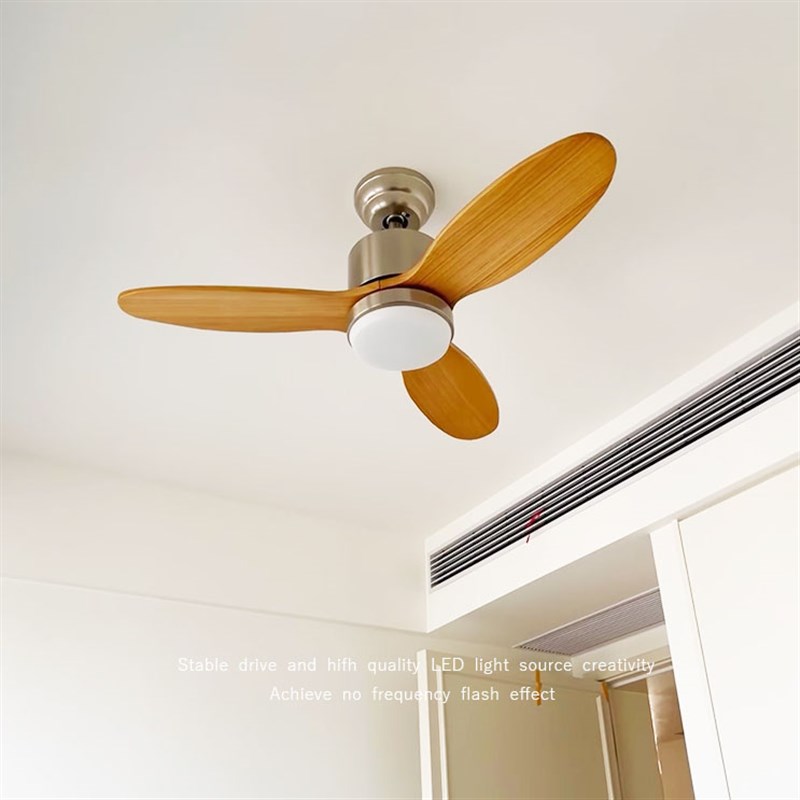 风扇灯实木d北欧卧室家用餐厅吊扇灯简约客厅变频带電風扇吊燈一