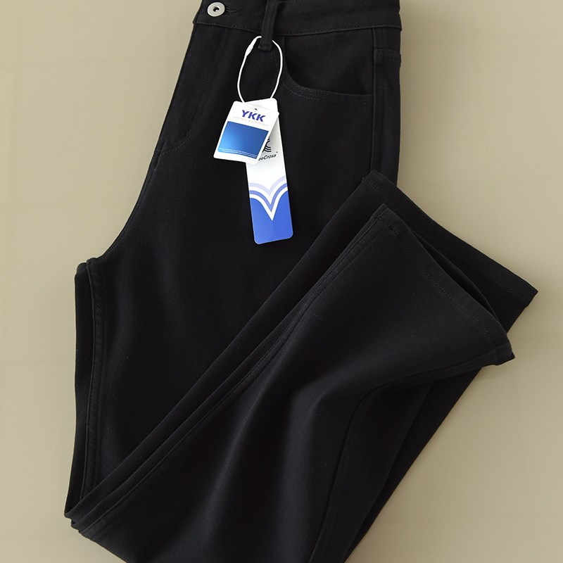 高实穿系b列  高腰小法棍牛仔直筒裤  四面弹力显瘦烟管裤 鱼宝贝