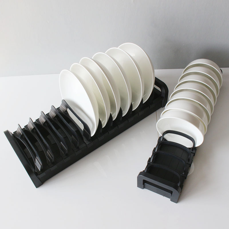 厨房碗盘收纳控水置物架子抽屉橱柜内碗K碟沥水可调节碗架盘子架